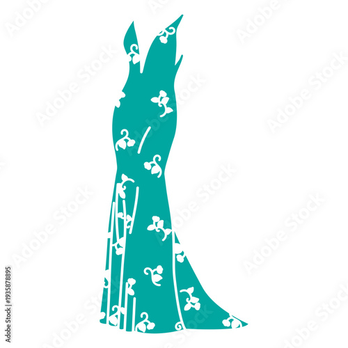 Floral prom dress cut out