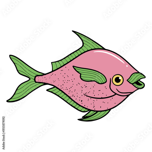 Pink fish swimming