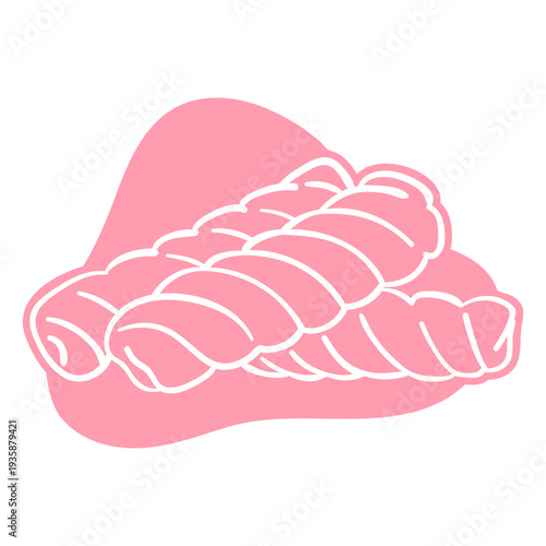 Pink marshmallows cut out