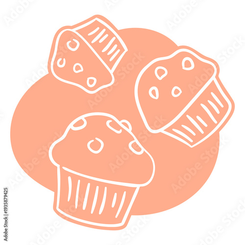 Pink cupcakes cut out