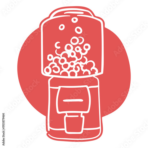 Pink bubblegum machine cut out