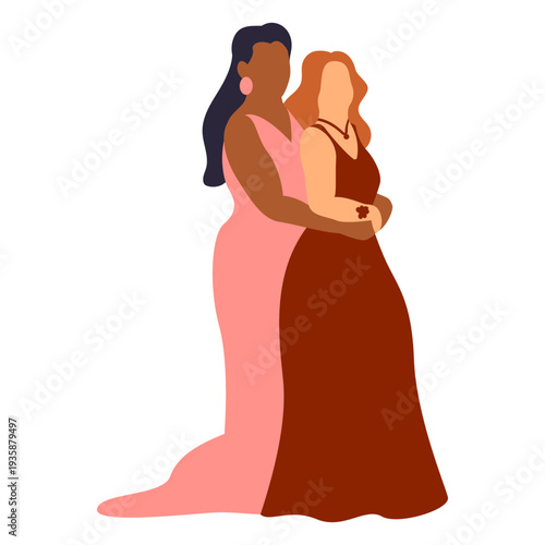 Girls prom photo flat