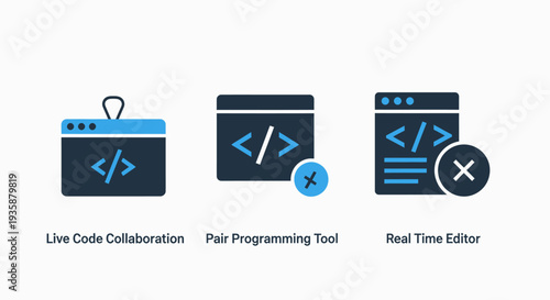 Software Development Collaboration and Real-time Coding Icons: Live Editor, Pair Programming Tool, and Code Sharing for Team Work