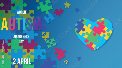 World Autism awareness day 2 april illustration