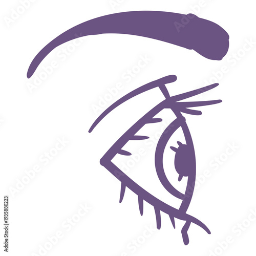 Open eye profile filled stroke