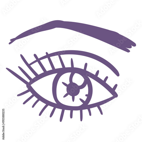 Open eye front filled stroke