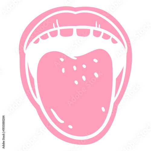Mouth with tongue out cut out