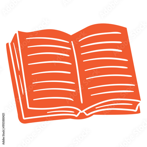 Open notebook red cut-out