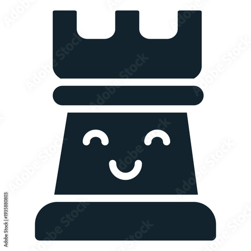 Rook cute chess dark piece cut out