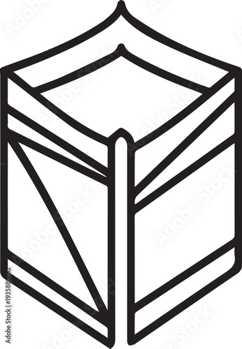 3D white geometric diamond shape minimalist design Ramadan Kareem Qibla symbol