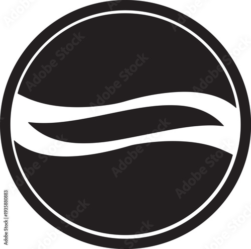 Generative AI abstract circular wave logo and emblem icon