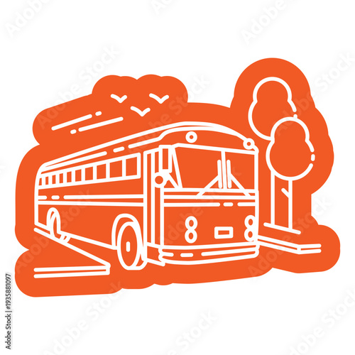 Front orange bus cut out