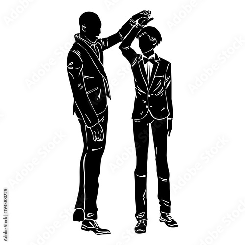Wedding men dancing cut out