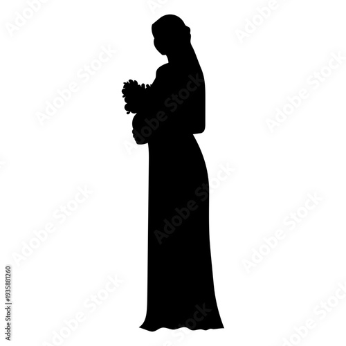Bride standing silhouette