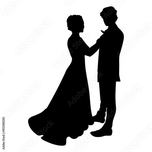 Cople slow dancing silhouette