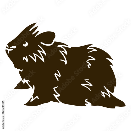 Long haired guinea pig cut out