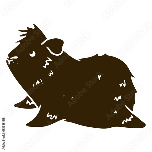 Cute guinea pig laying cut out