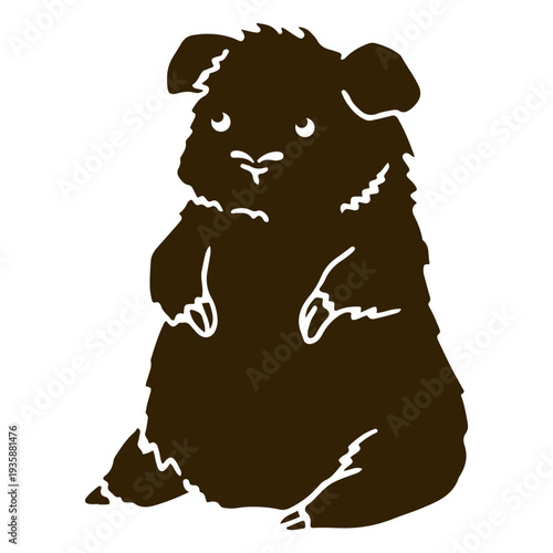 Standing guinea pig cut out
