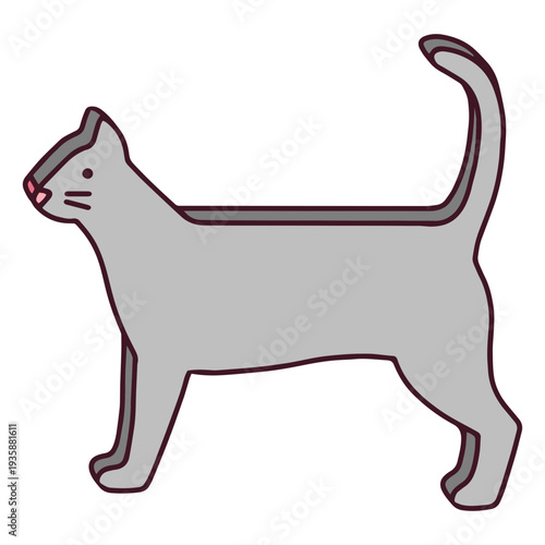 Cardboard cat color stroke