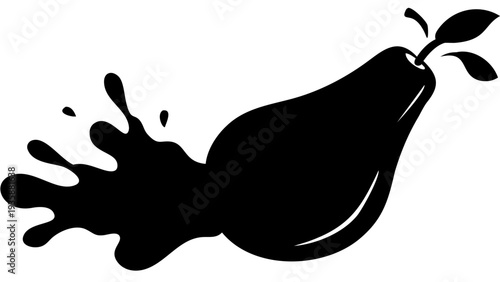 3D pear pair fresh juice splash PNG