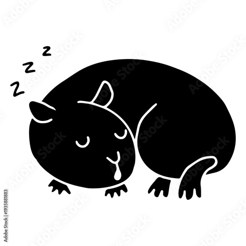 Sleeping cut out guinea pig