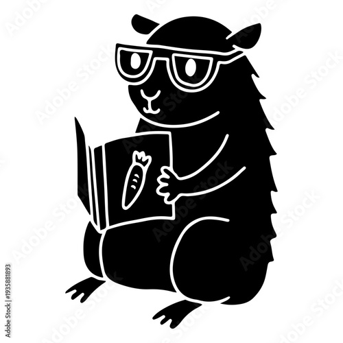 Reading guinea pig cut out