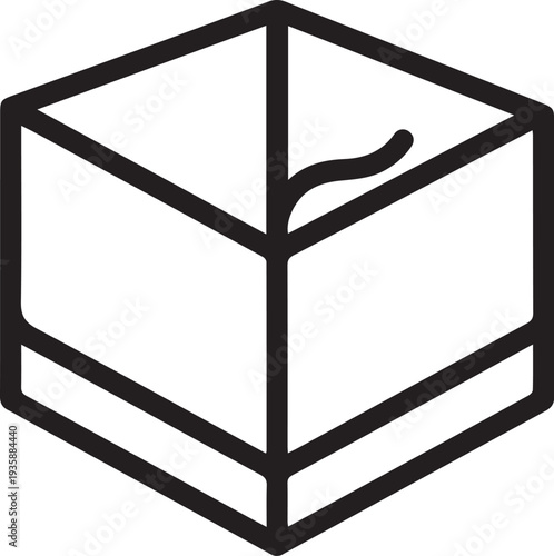 Minimalist donation box for charity and zakat with paper slip isolated on white