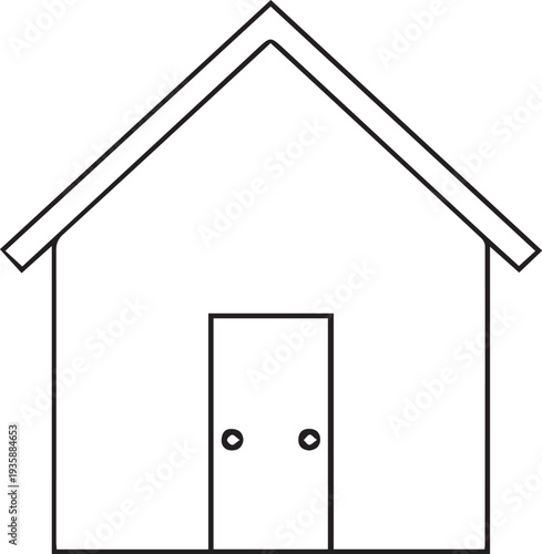 Minimalist house icon outline vector illustration white background design