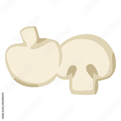 White mushrooms semi flat