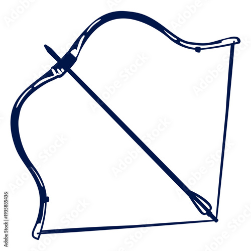 Drawn Asiatic Bow for Archery