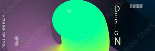 Colorful Abstract Design with Gradient Shapes and Text