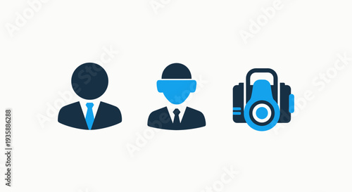 Icons of formally dressed business people and a camera, suggesting professionals, photography, and corporate roles.