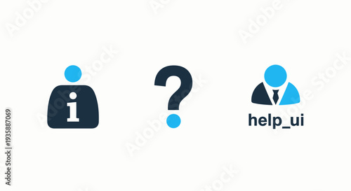 Information and Help Desk UI Icons with Question Mark Symbol for Customer Support and Assistance Interface Design