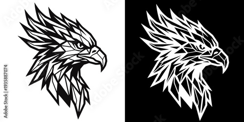 Geometric Bird Phoenix Head Logo