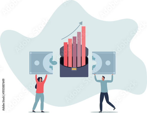 Wealth management, financial professional consultant solve money problem, planning and strategy for success investment.person's life situation and his activities.