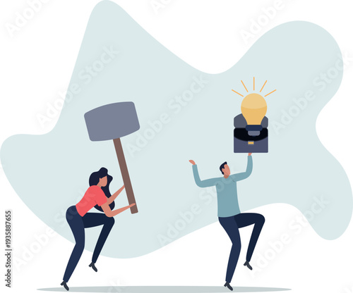 Jealousy colleague, toxic boss kill all ideas never been implemented, envy or dishonesty coworker with unprofessional.person's life situation and his activities.