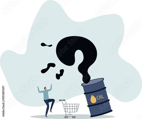 Crude oil investment, buy oil stock to make profit, fuel, power or energy company concept.person's life situation and his activities.