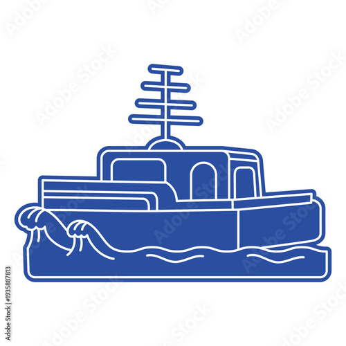 Sea transport cut out ferry