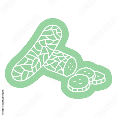 Polygonal cucumber slices