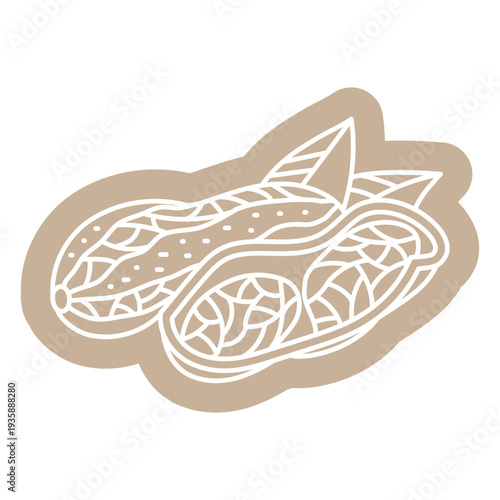 Polygonal peanut cut in half