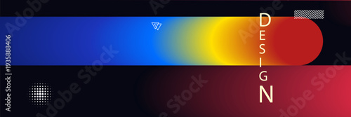 Colorful Gradient Background with Geometric Elements and Text Design