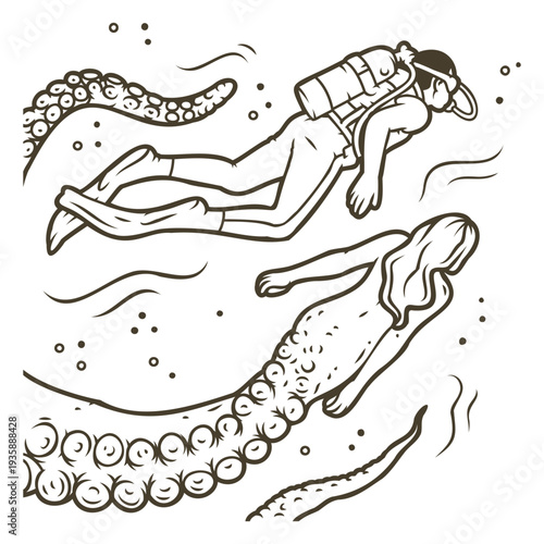 Scuba diving stroke creatures