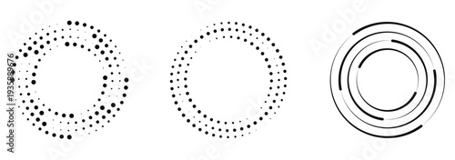 Spiral dot icon vector. Swirling dotted circle illustration. Halftone circle icons elements . Spiral dot icon vector. 