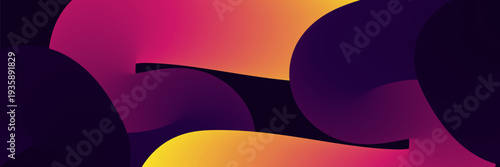 Vibrant abstract shapes in pink yellow and purple hues