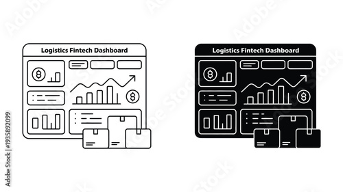 logistics fintech dashboard with financial graphs and charts for supply chain analytics and revenue tracking.