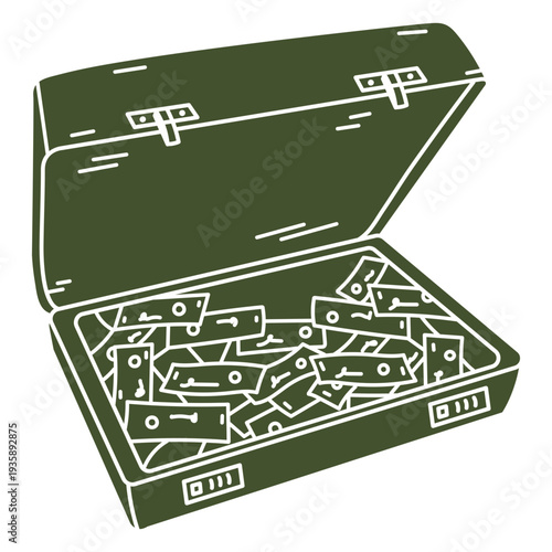 Briefcase cut out money