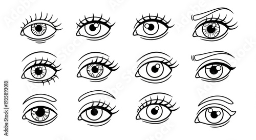Collection of Hand Drawn Eyes Illustrations.