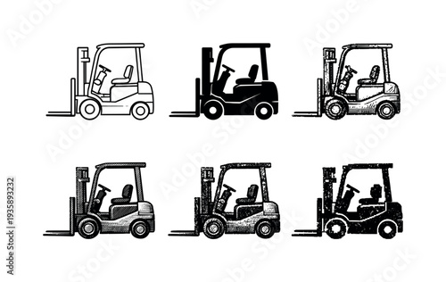 Electric warehouse forklift with compact body and overhead guard for indoor material handling tasks | Create ONE image containing