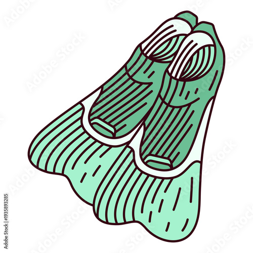 Colored swiiming fins