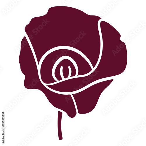 Rose flower cutout topview
